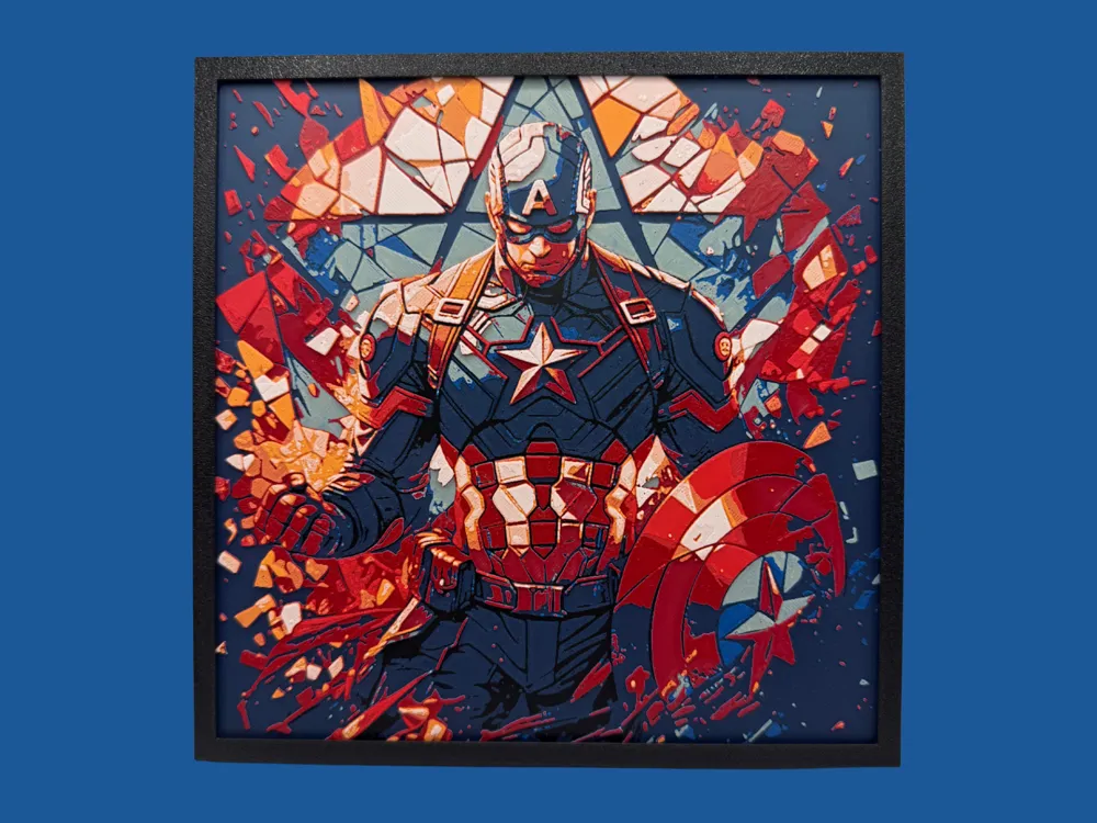 Captain America - Stained Glass Style
