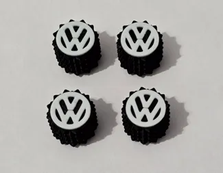 Tire Valve cup VW Black and White (AMS)