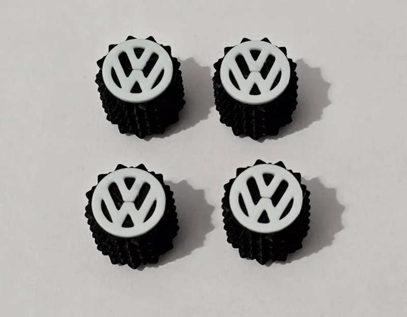 Tire Valve cup VW Black and White (AMS)