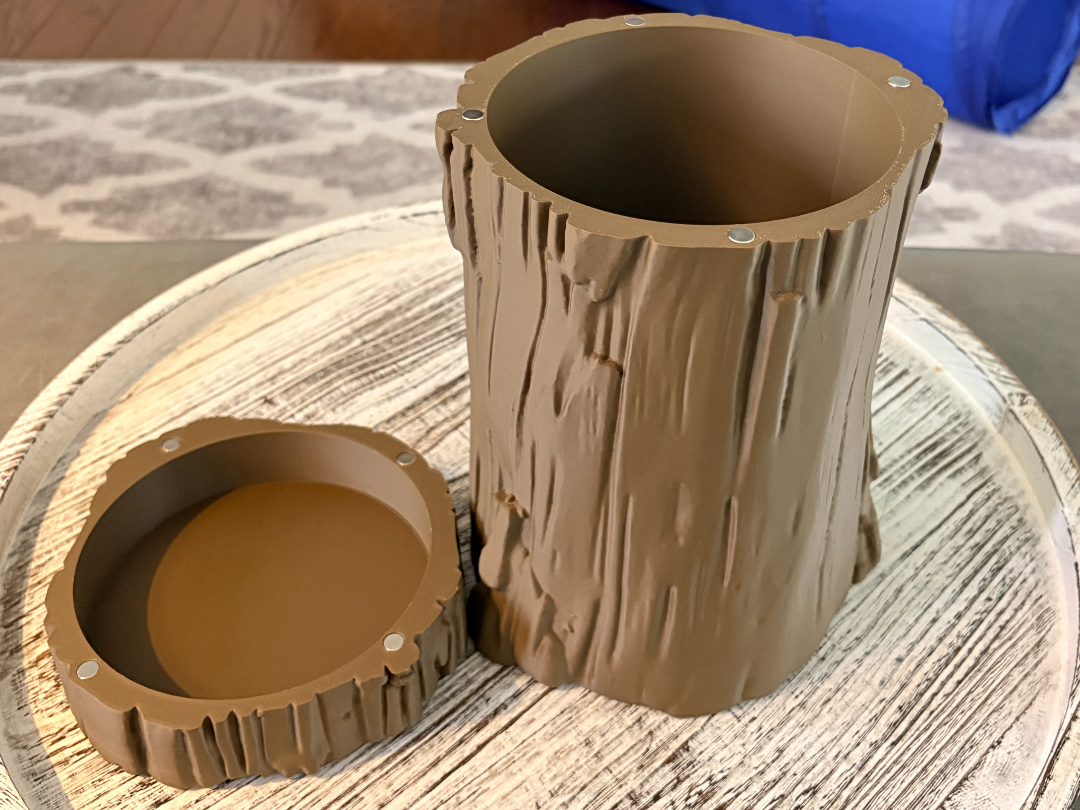 Rustic Wooden Log Container