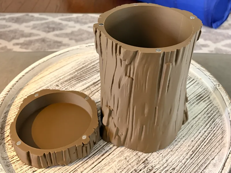 Rustic Wooden Log Container