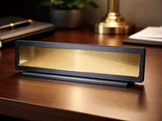 Modern Desk Name Plate Holder (8x2 inch Insert)