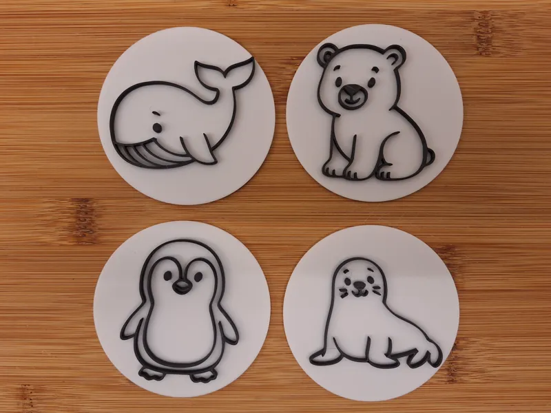 Sensory play : Polar Animals stamp set
