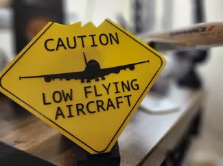 Caution, Low Flying Aircraft Sign