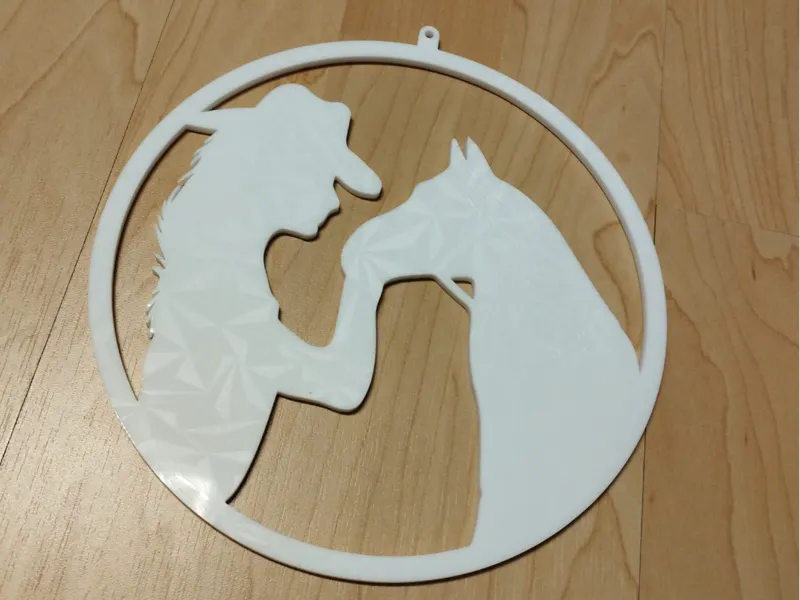 Fensterhänger Reiterin mit Pferd Windowdecp Horse