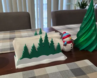 Winter Forest Scene Napkin Holder