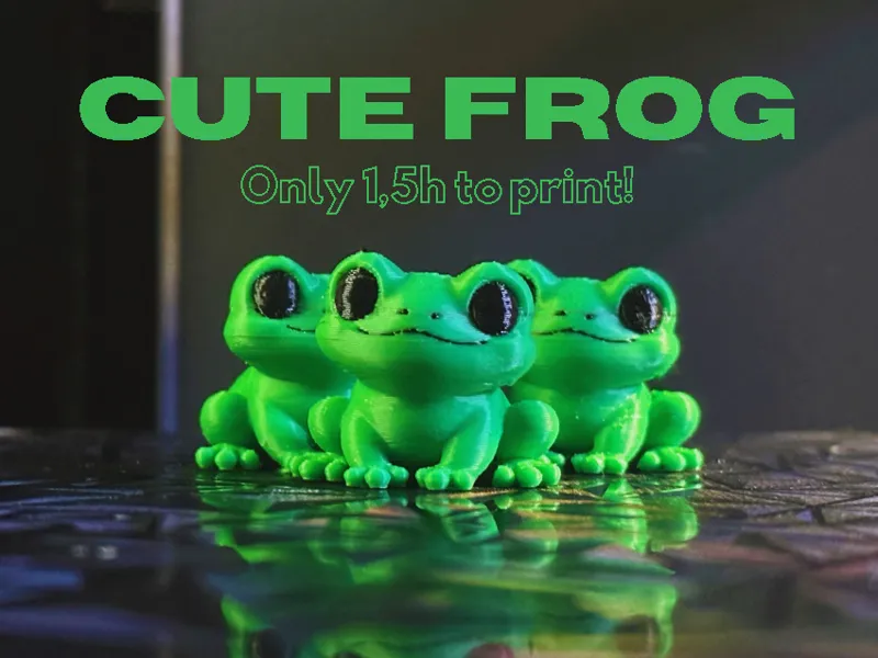 Cute frog, takes 1,5h to print, ams needed