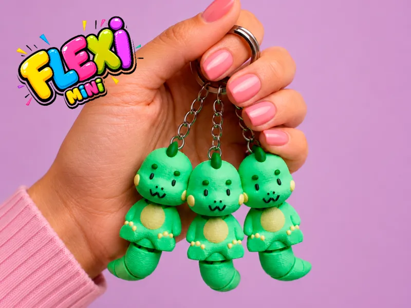 Flexi Chibi Kawaii Dinosaur Multparts KEYCHAIN