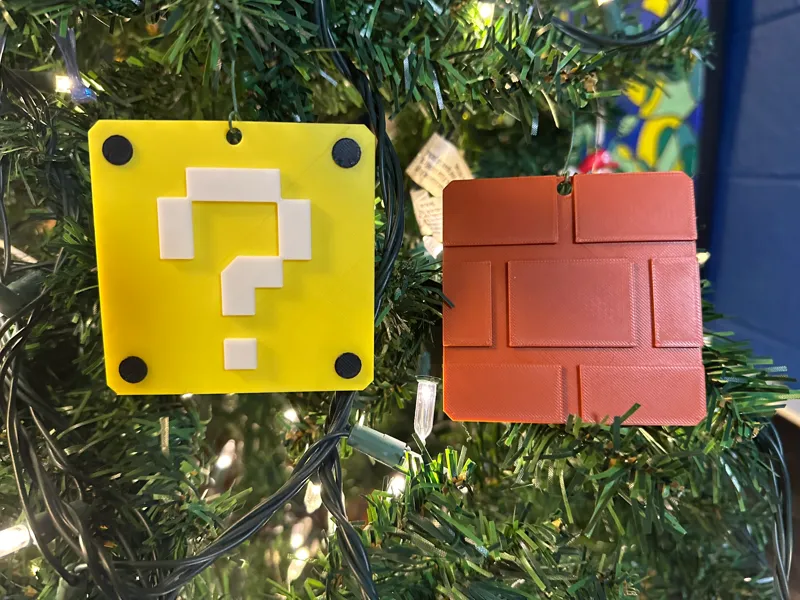 Question Block and Brick Block Ornament