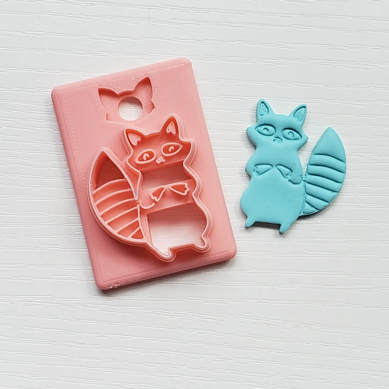 Sweet Raccoon Polymer Clay Earring Cutter view 3