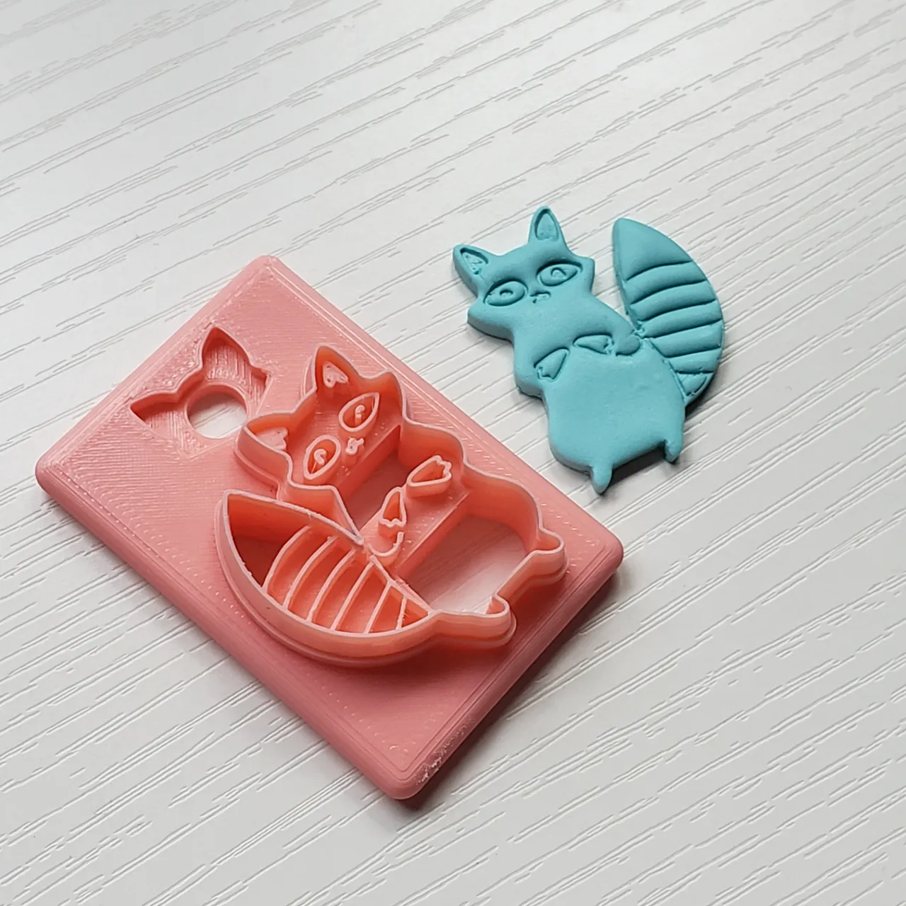 Sweet Raccoon Polymer Clay Earring Cutter view 2