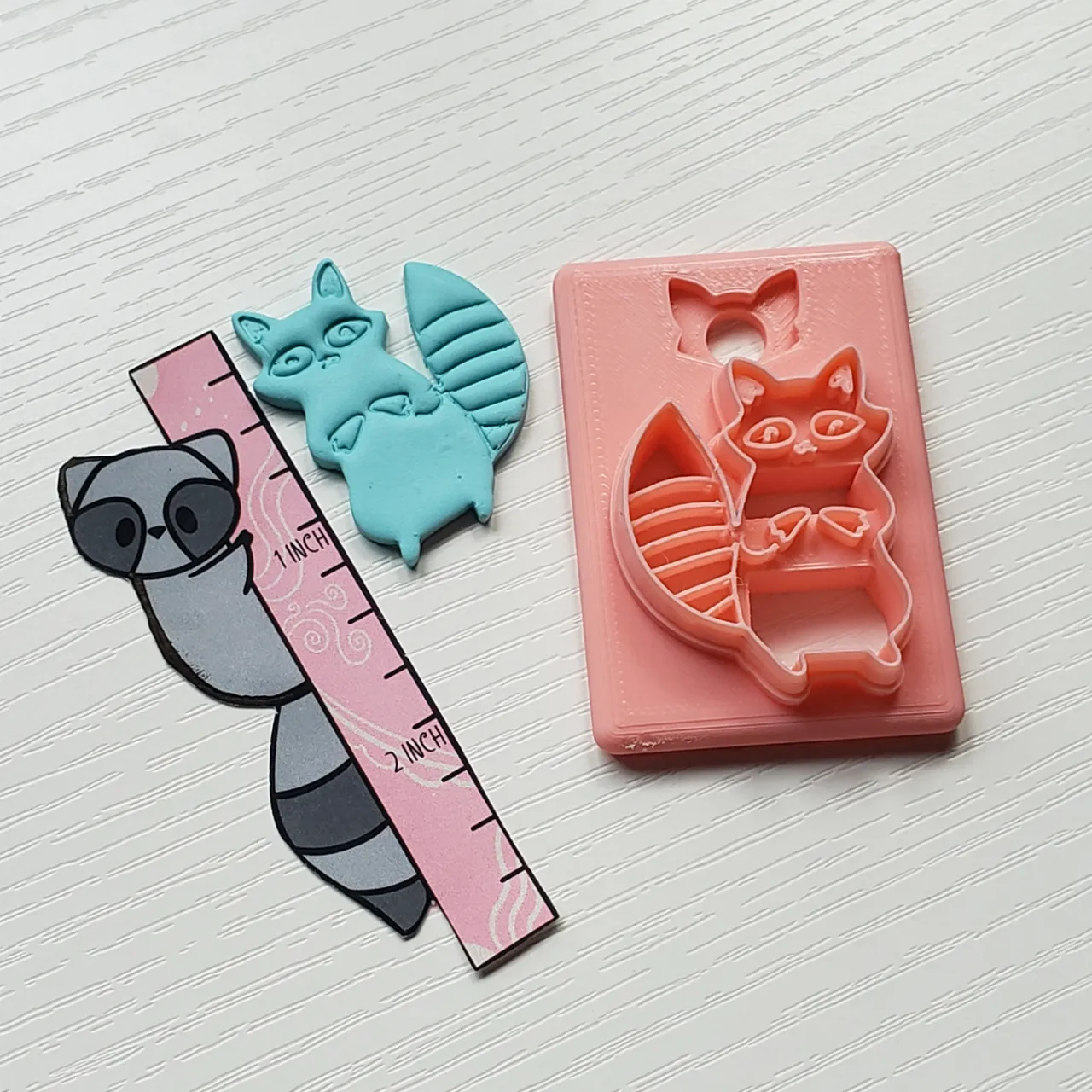 Sweet Raccoon Polymer Clay Earring Cutter view 4