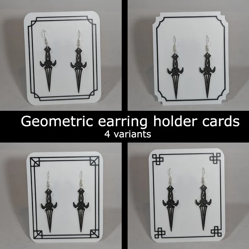 Geometric earring holder cards - 4 variants view 2