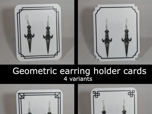 Geometric earring holder cards - 4 variants