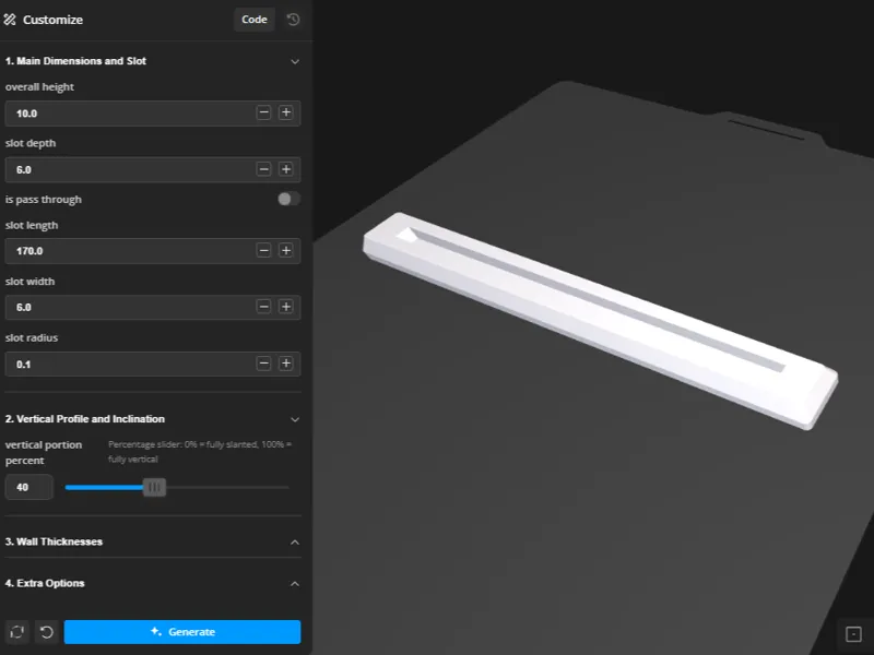 Universal Parametric Slotted Base / Stand