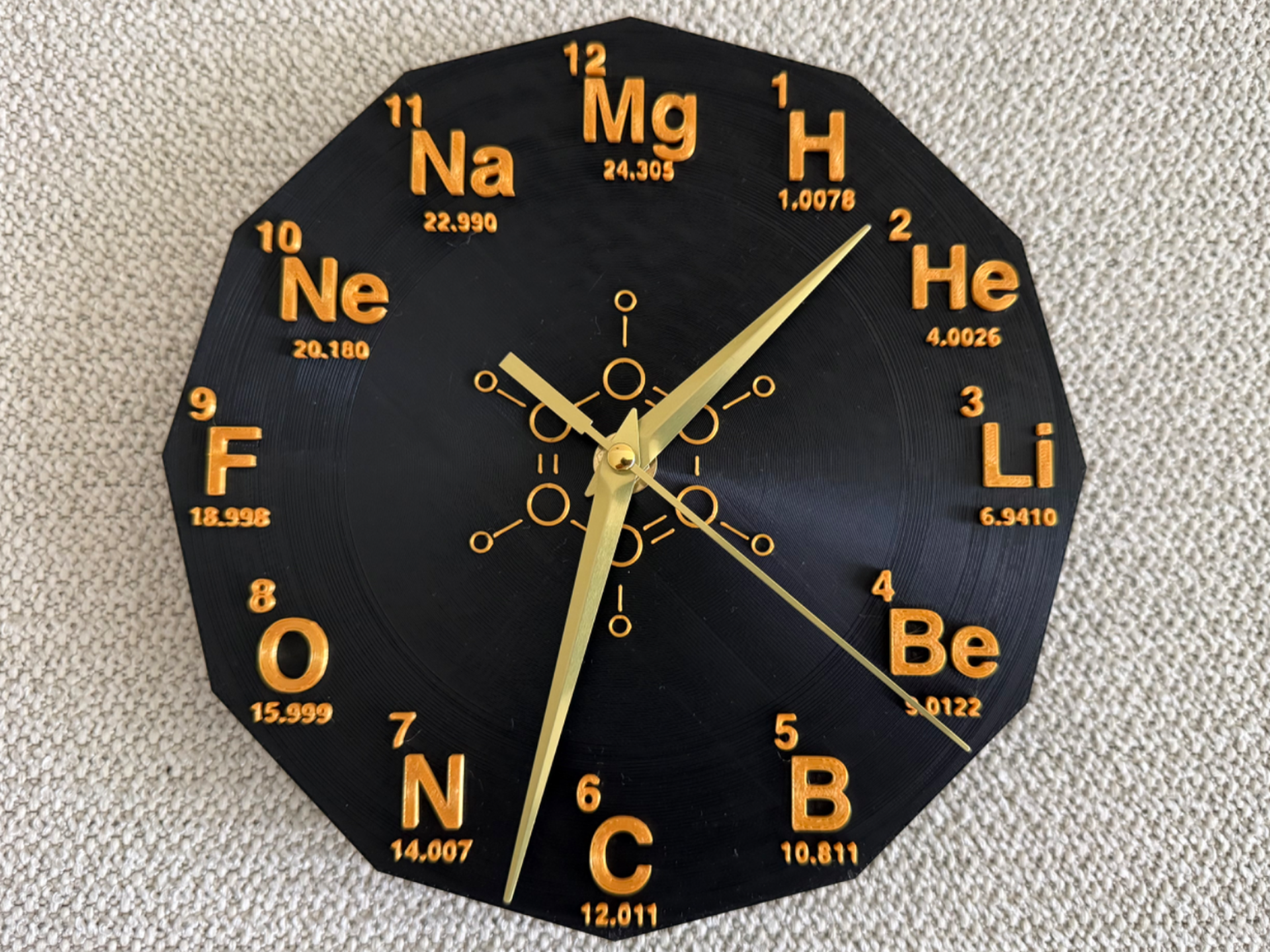 Chemistry Clock w/ Swappable Faces