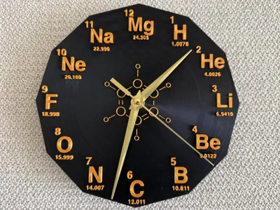 Chemistry Clock w/ Swappable Faces