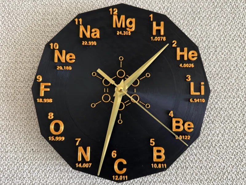 Chemistry Clock w/ Swappable Faces