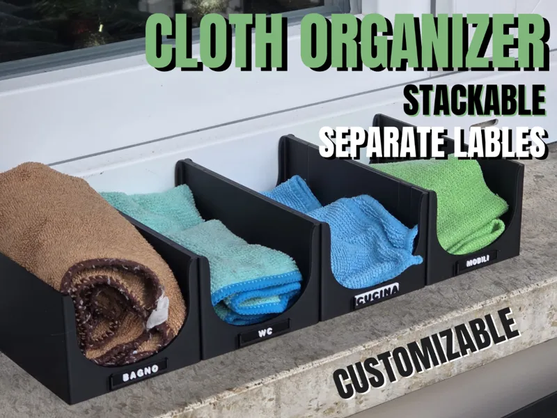Cleaning Cloth Organizer - Stackable-Custom Label