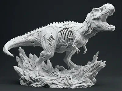 Dinosaur T-Rex Zombie - Blank Canvas