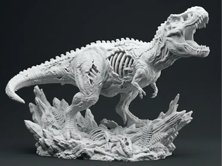 Dinosaurio T-Rex Zombie - Lienzo en blanco