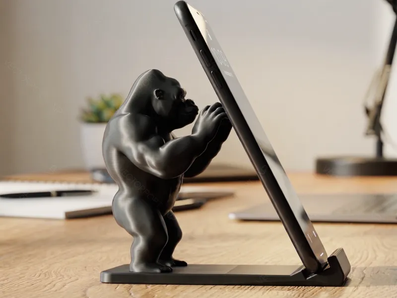 Muscular Gorilla Phone Stand – Desk Accessory #007