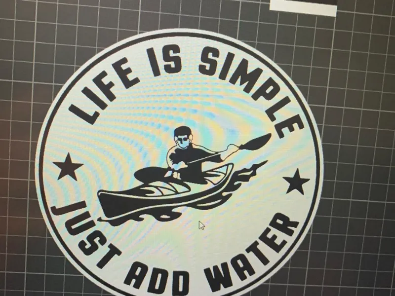 Kayak sign, Life is simple