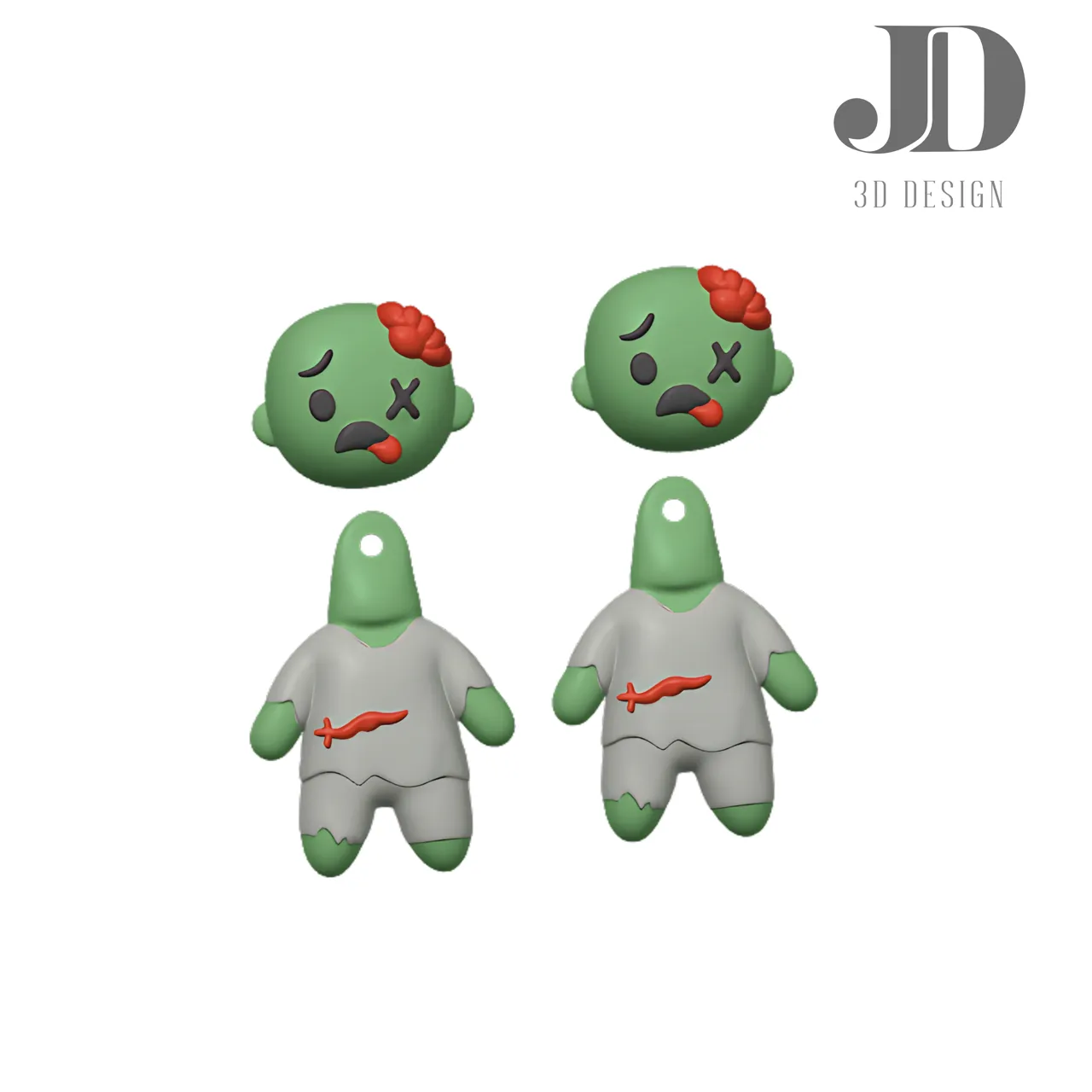 Earrings Zombie Halloween view 2