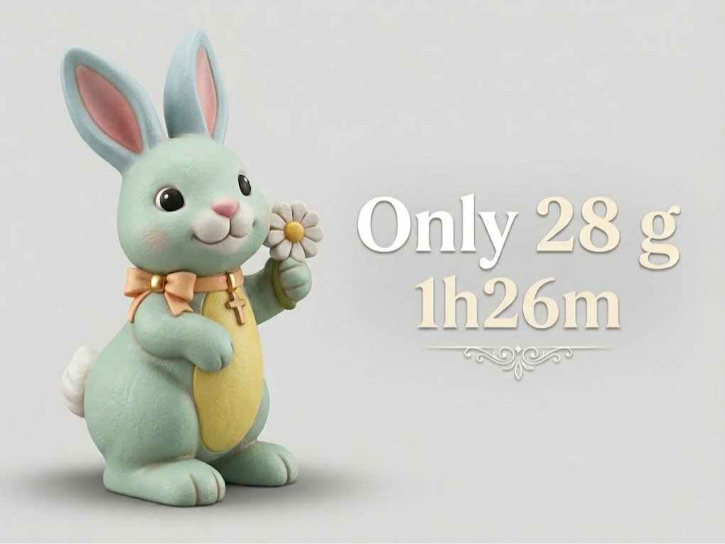 Cute Easter Bunny With Flower 