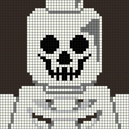 Brick Skeleton Pixel Puzzle