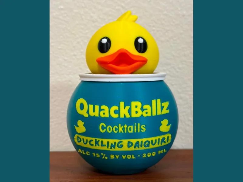 QuackBallz duck cocktail ball container