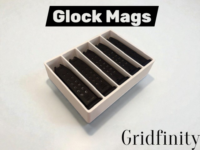 Double Stack Glock Magazine Holder Gridfinity