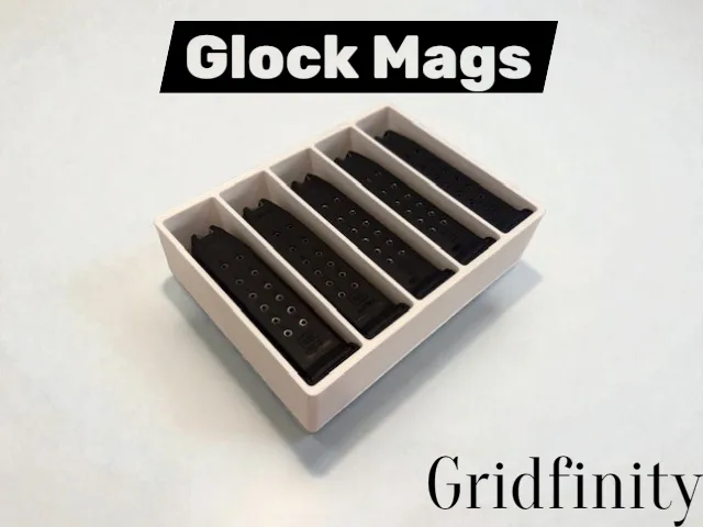 Double Stack Glock Magazine Holder Gridfinity