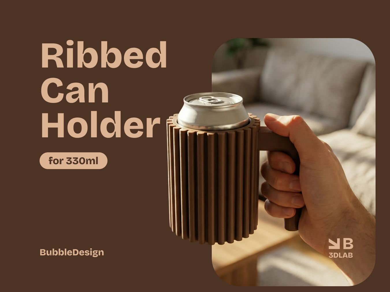 Ribbed Can Holder 330ml Industrial Style Mug 