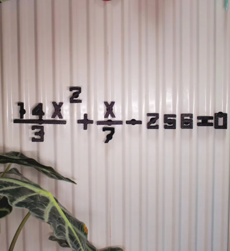 Maths fridge magnets.