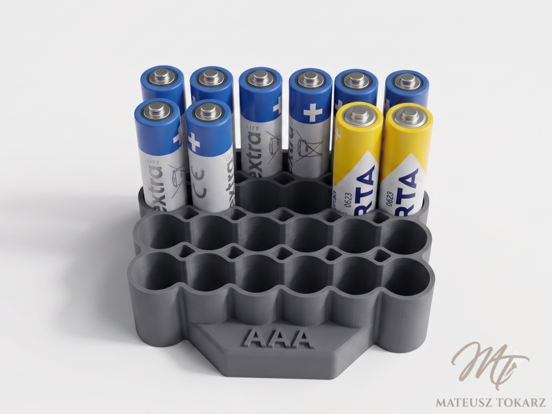 AAA Battery Organizer | 24 Slots (4x6 Grid)
