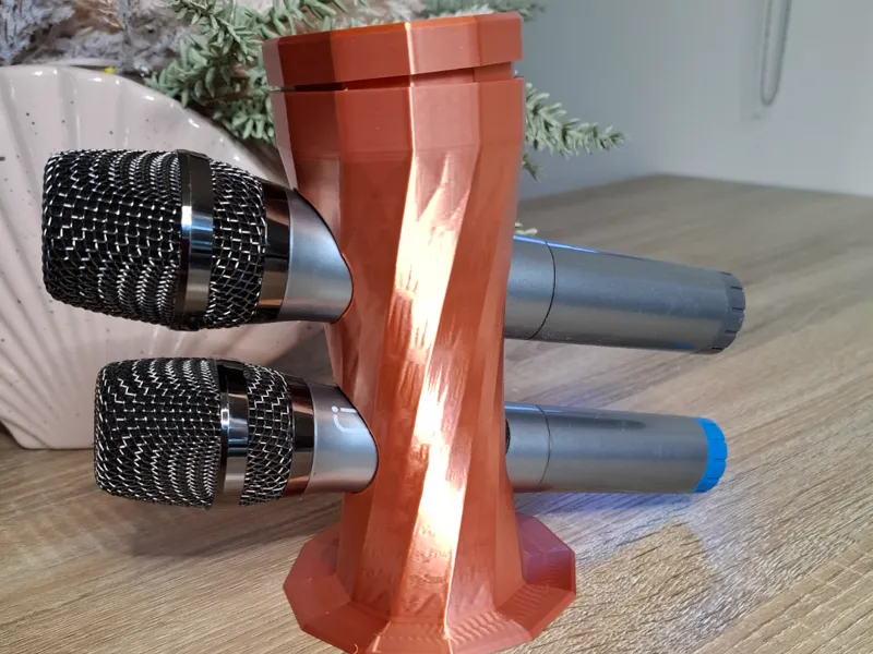 Microphone holder with top storage