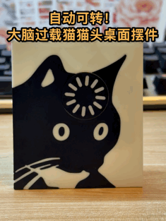 Miniatura 1 do modelo 3D 可转！大脑过载猫猫头  桌面摆件