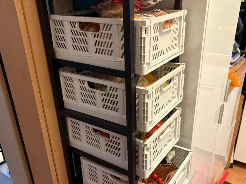 Clip on rails for IKEA ENHET open shelf unit