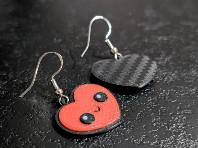 Cute Valentines Day Heart Earrings – fast print