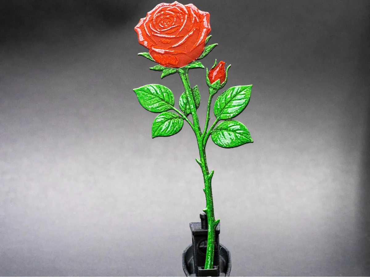 Rose with Stem – Elegant Floral flower - Free 3D Print Model - MakerWorld