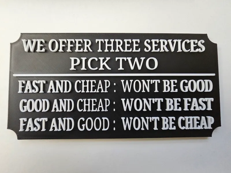 Quick, Fast, and Cheap Sign
