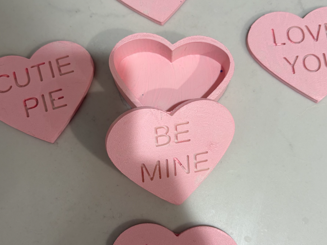Valentines candy heart gift container
