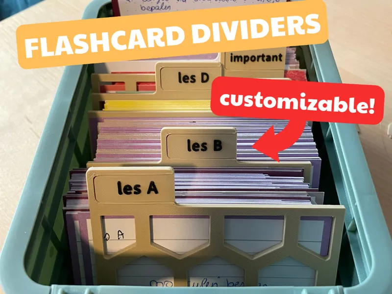 Customizable flashcard dividers
