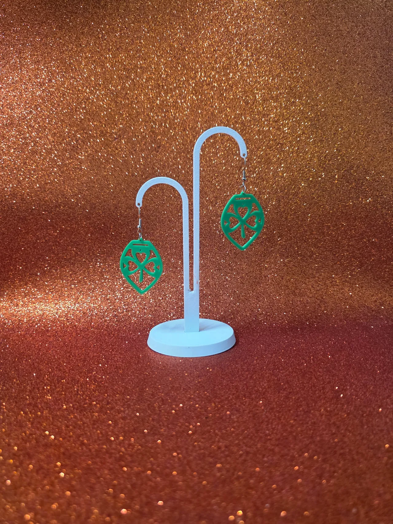 Saint leaf earrings view 3