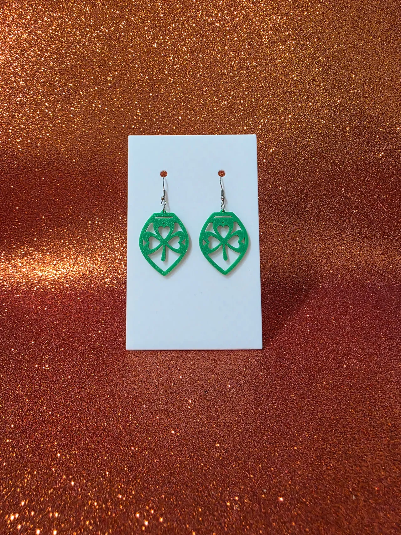 Saint leaf earrings view 2