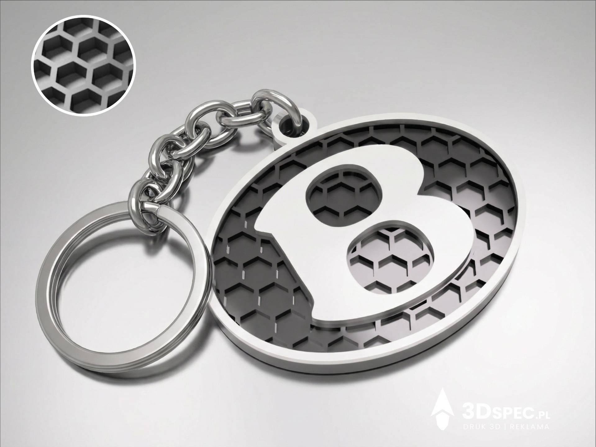 Bentley B logo keychain 
