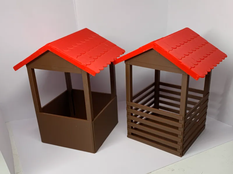 Covered hay rack with a plain tile roof