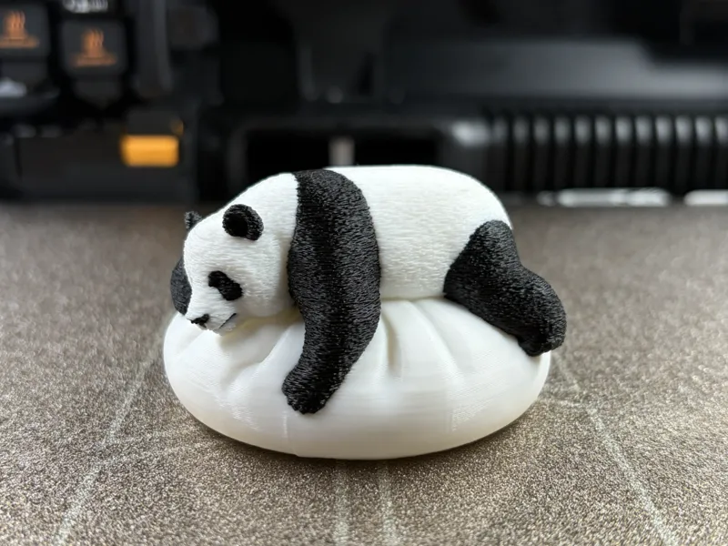 Lazy Panda on Giant Baozi Cushion (Fuzzy Skin)