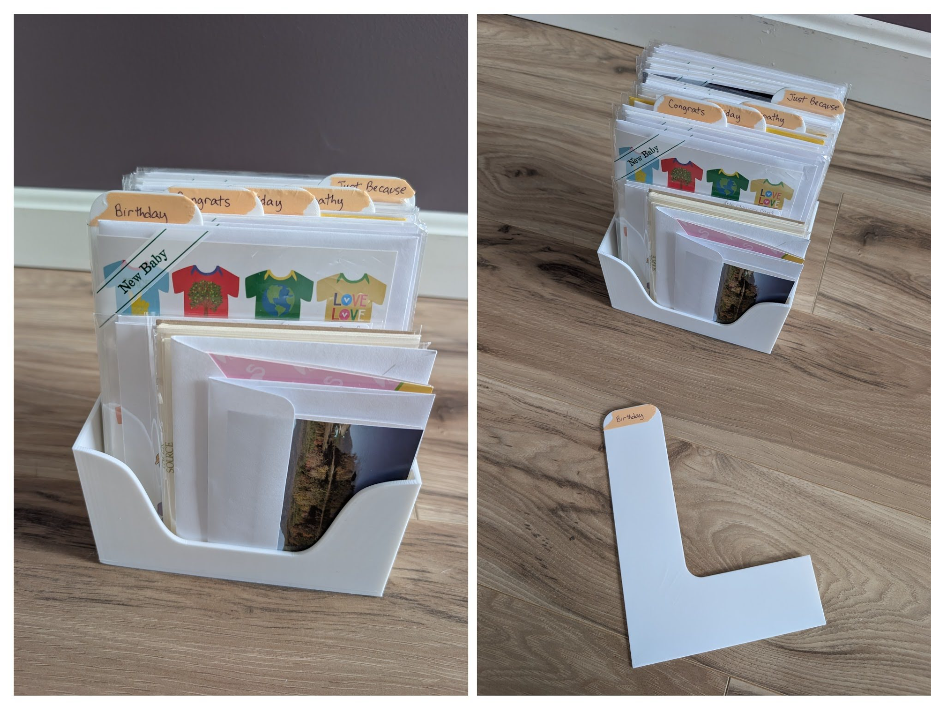 Greeting Card Organizer with 5 Organizing Tabs